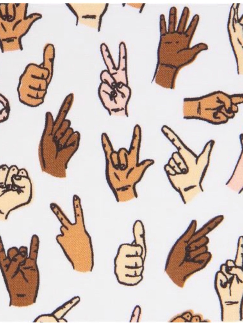 ASL Hand signs cotton fabric yardage 1/2 yard cut